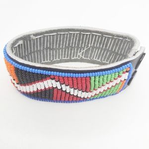 5/$25 Wide Seed Bead Tribal Leather Bracelet